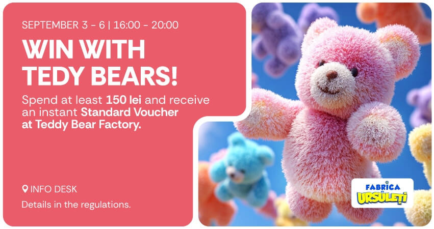 Win Teddy Bear Factory Vouchers at AFI Cotroceni