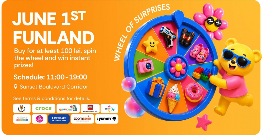 June 1st Funland: spin the Wheel of Surprises and win instant prizes!