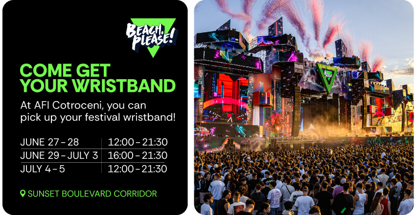 You already know the drill: at AFI Cotroceni, you can pick up your Beach, Please! festival ticket